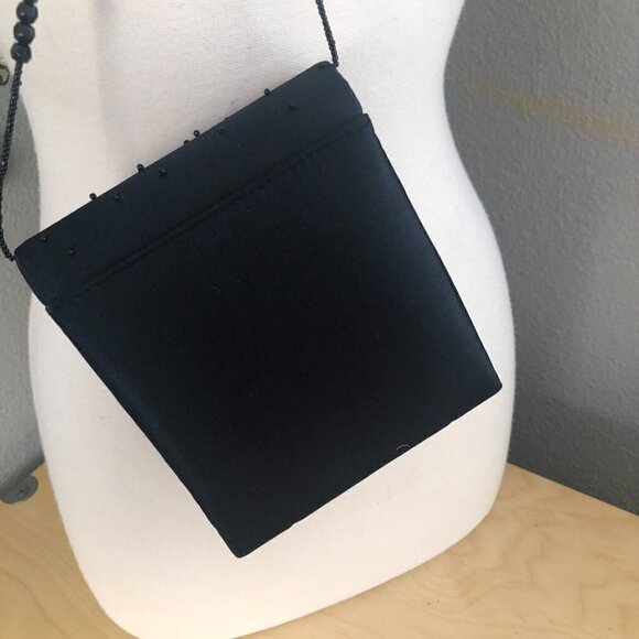 Vintage JESSICA MCCLINTOCK Satin Beaded Crossbody Bag - Whimsigoth - Picture 4 of 7